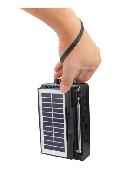 RADIO PORTATIL AM/FM SOLAR RECARGABLE CON LINTERNA - 4