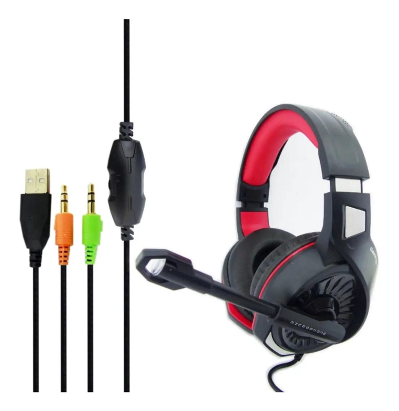 AUDIFONO GAMER CON MICROFONO Y LUZ RGB 2 PLUG 3.5MM - 3