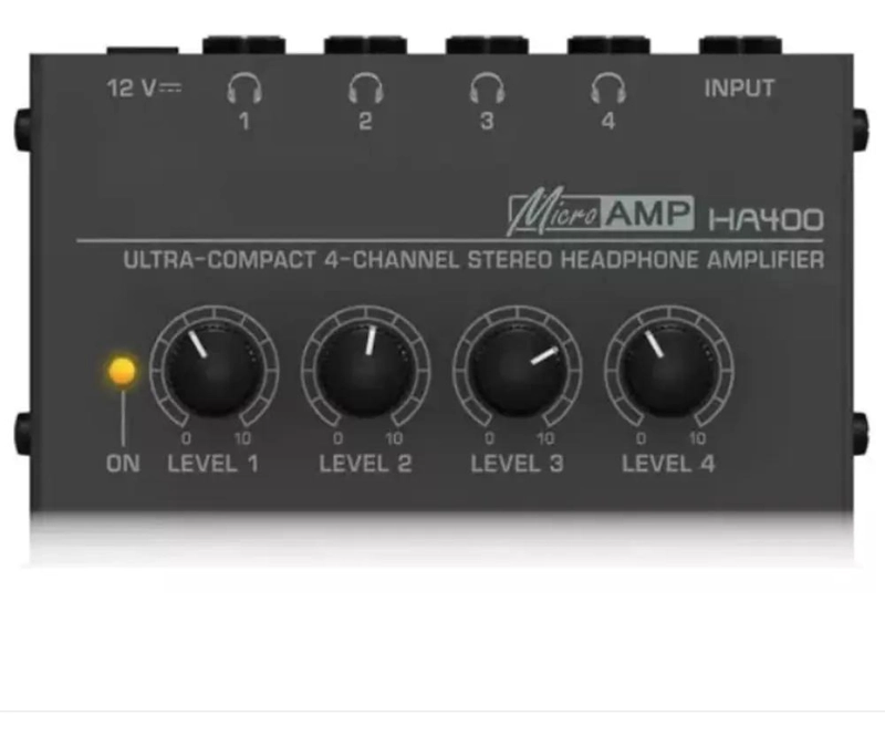 AMPLIFICADOR COMPACTO PARA AUDIFONOS DE 4 CANALES NEGRO - 1