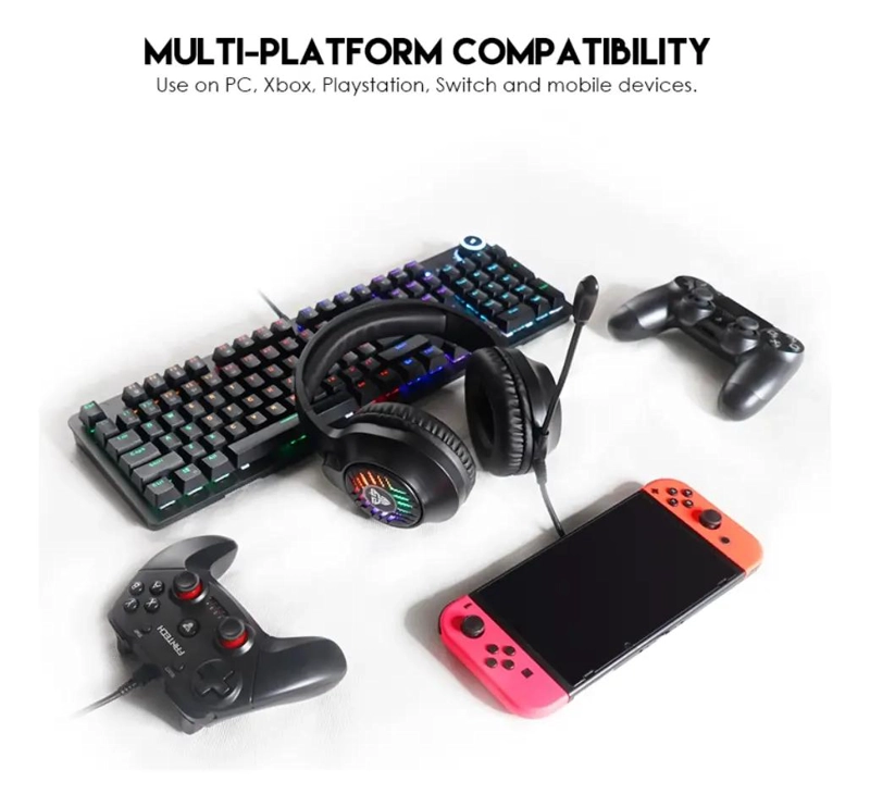 AUDIFONO GAMER CON MICROFONO Y LUCES RGB - 2