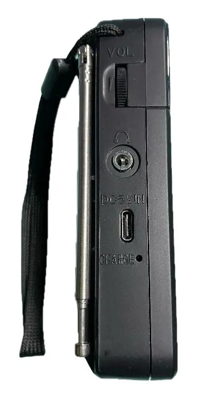 MINI RADIO FM AM PORTATIL RECARGABLE NEGRO - 1