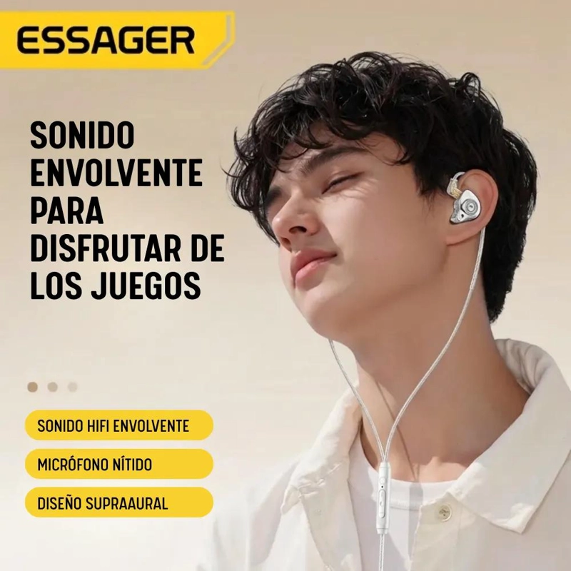 AURICULARES GAMING ESSAGER S25 CON MICROFONO Y CONECTOR 3 - 2