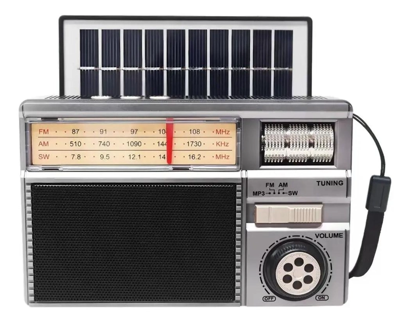 RADIO PORTATIL AM FM CON BLUETOOTH Y CARGA SOLAR - 2