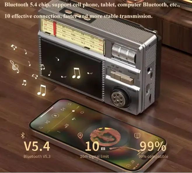 RADIO PORTATIL AM FM CON BLUETOOTH Y CARGA SOLAR - 4