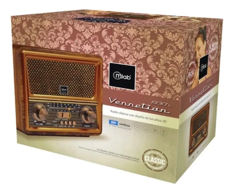 RADIO PORTATIL BLUETOOTH RETRO CON USB Y AM/FM - 5
