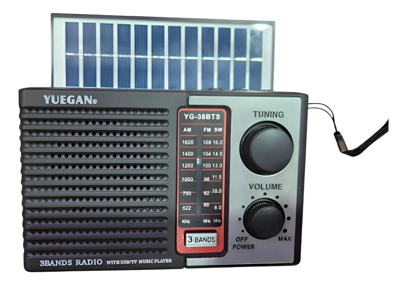 RADIO PORTATIL SOLAR AM/FM CON BLUETOOTH Y LINTERNA - 1