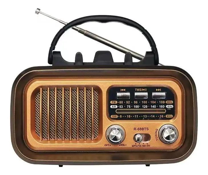 RADIO RETRO BLUETOOTH PORTATIL CON PANEL SOLAR - 2