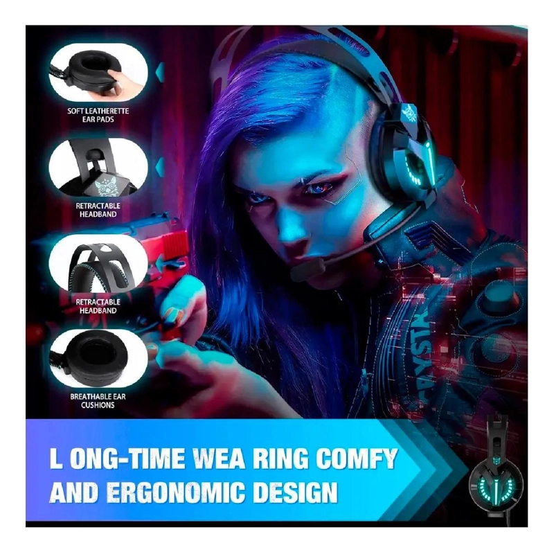 AUDIFONOS GAMER M180 PRO 7.1 USB AZUL - 4