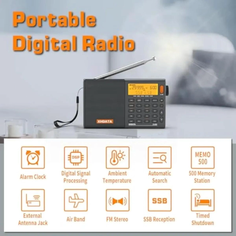 RADIO PORTATIL DE ONDA CORTA AM FM SW LW SSB RDS - 3