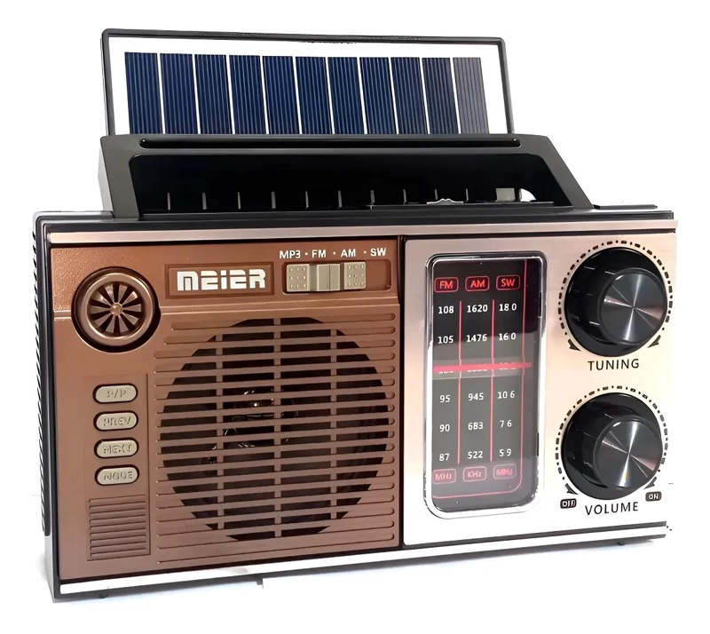 RADIO PORTATIL RECARGABLE AM/FM CON BLUETOOTH Y PANEL - 1