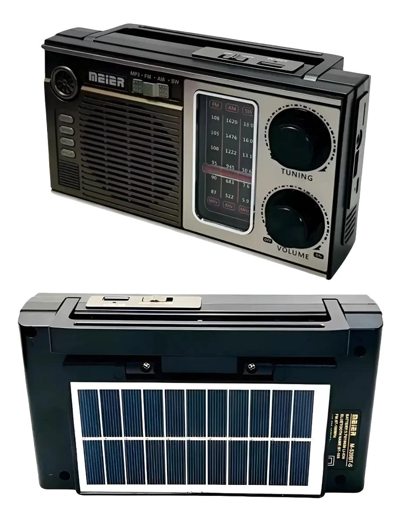 RADIO PORTATIL RECARGABLE AM/FM CON BLUETOOTH Y PANEL - 5