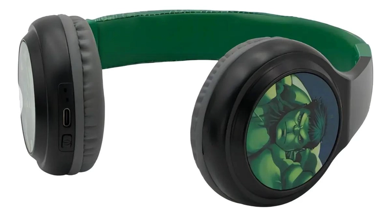 AUDIFONOS INALAMBRICOS BLUETOOTH DISEÑO HULK VERDE - 3