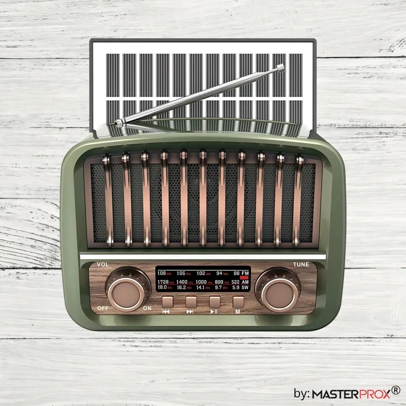 RADIO VINTAGE ESTILO ANTIGUO CON PANEL SOLAR Y BLUETOOTH - 3