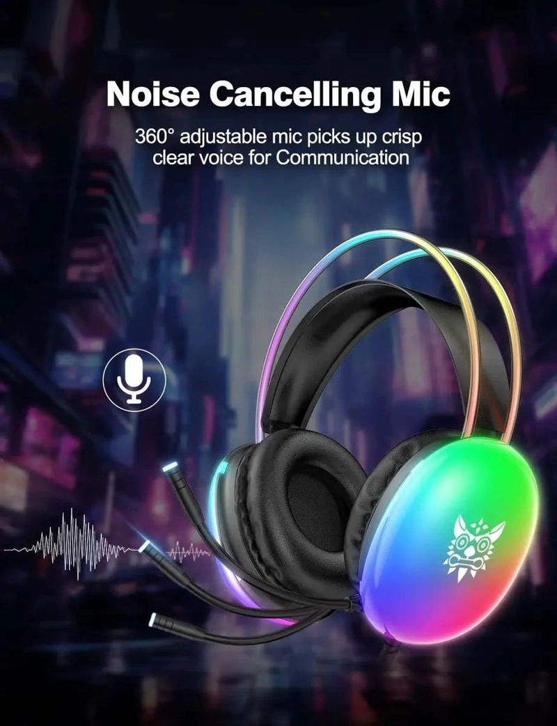 AUDIFONOS GAMER CON MICROFONO Y LUZ RGB PARA PC - 3
