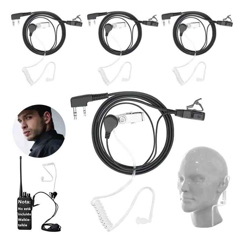 SET DE 4 AURICULARES MANOS LIBRES PARA RADIO WALKIE TALK - 1