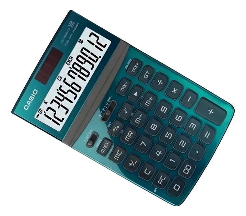 CALCULADORA SOLAR Y A PILA 12 DIGITOS COLOR VERDE - 2