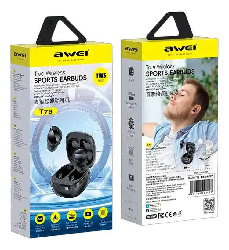 AUDIFONOS BLUETOOTH TWS T78 NEGRO - 3