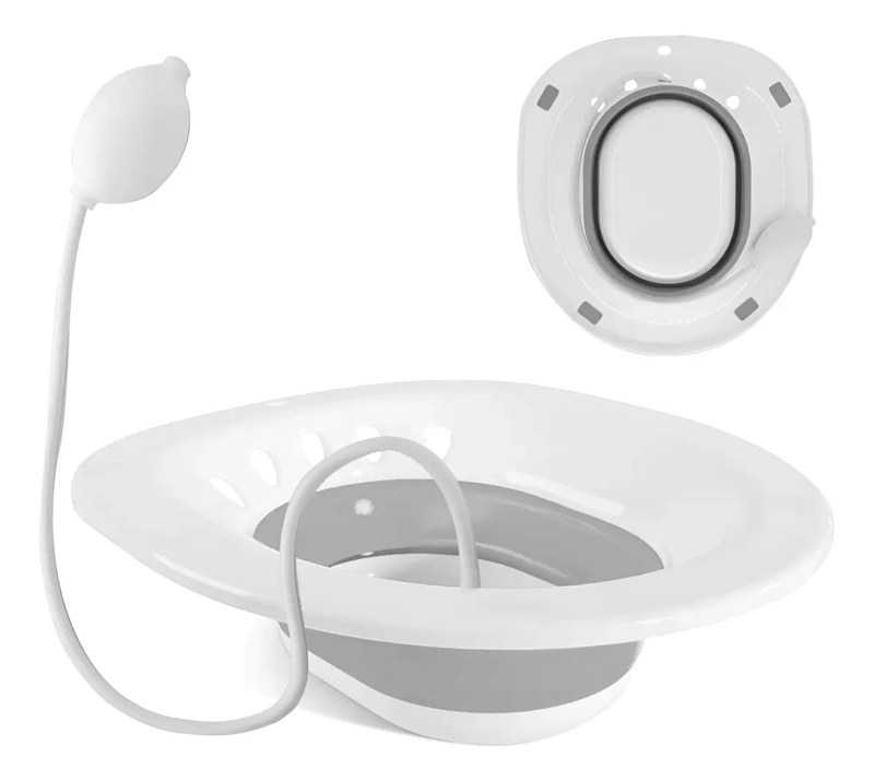 BAÑO DE ASIENTO PLEGABLE PARA ALIVIO DE HEMORROIDES Y USO - 1