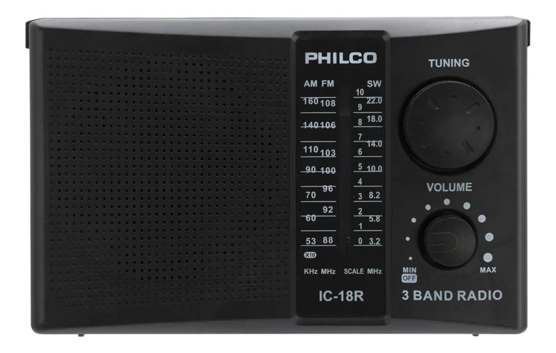 RADIO PORTATIL RECARGABLE AM/FM 3 BANDAS IC18R - 2
