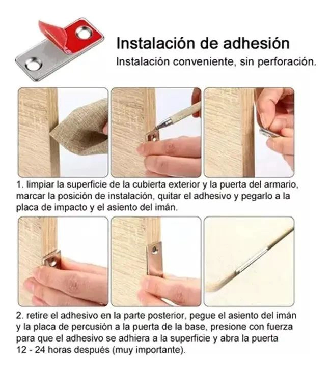 PACK 10 CERRADURAS DE IMAN PARA MUEBLES Y CAJONES - 4