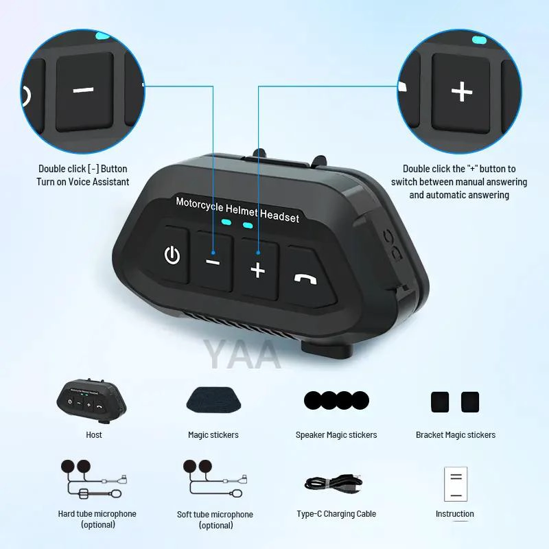 AURICULARES BLUETOOTH 5.3 PARA MOTO CON INTERCOMUNICADOR - 4
