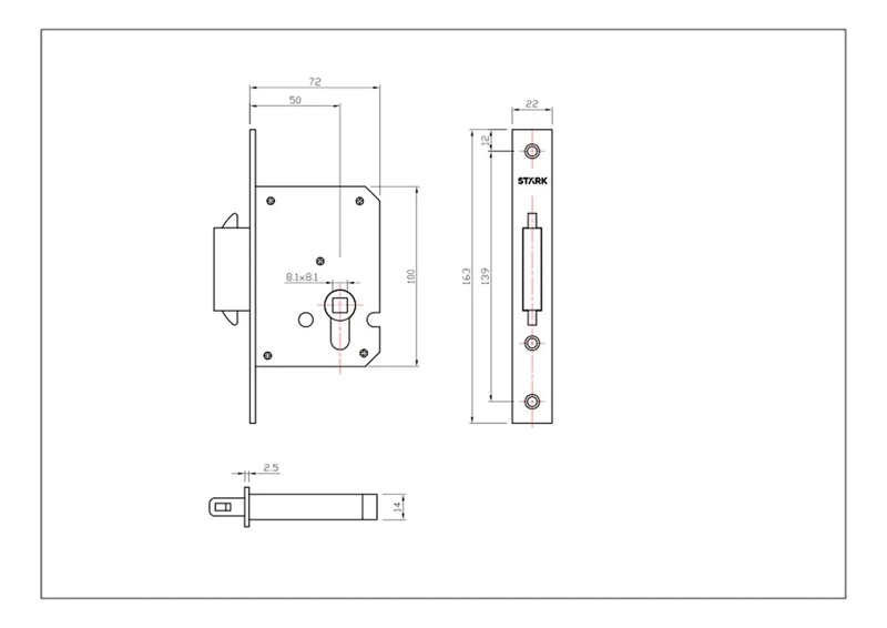 CERRADURA PARA PUERTA CORREDERA DE BAÑO CON SEGURO - 4