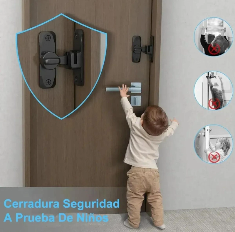 PACK 2 CERRADURAS PARA PUERTA CORREDERA 90 Y 180° - 3