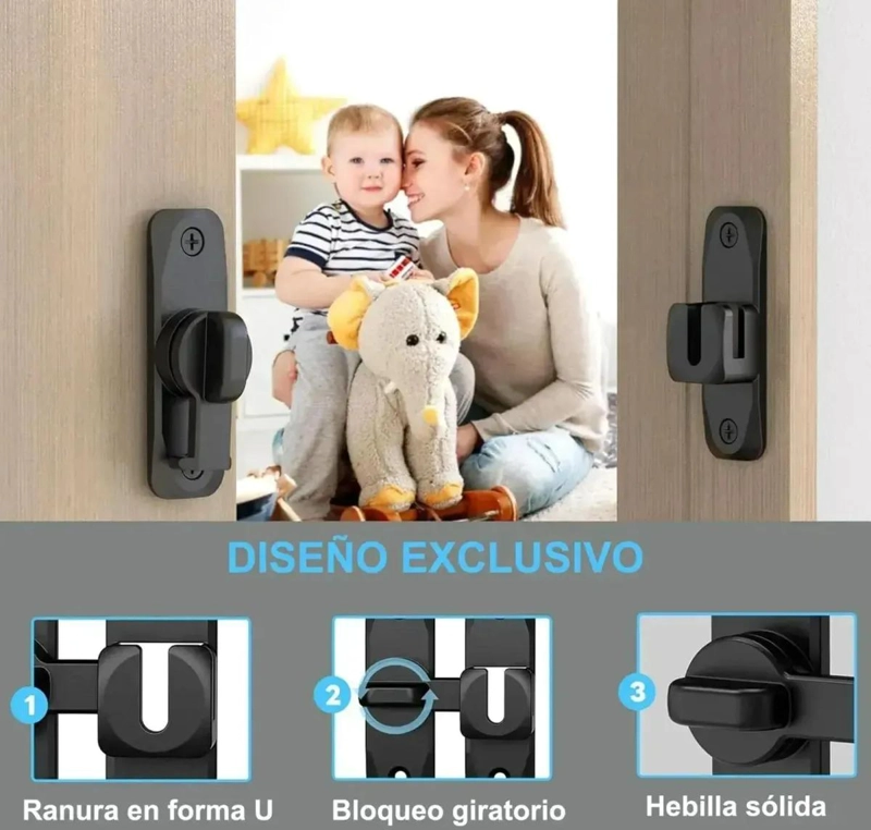 PACK 2 CERRADURAS PARA PUERTA CORREDERA 90 Y 180° - 4
