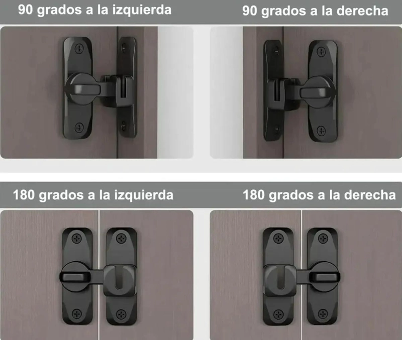 PACK 2 CERRADURAS PARA PUERTA CORREDERA 90 Y 180° - 5