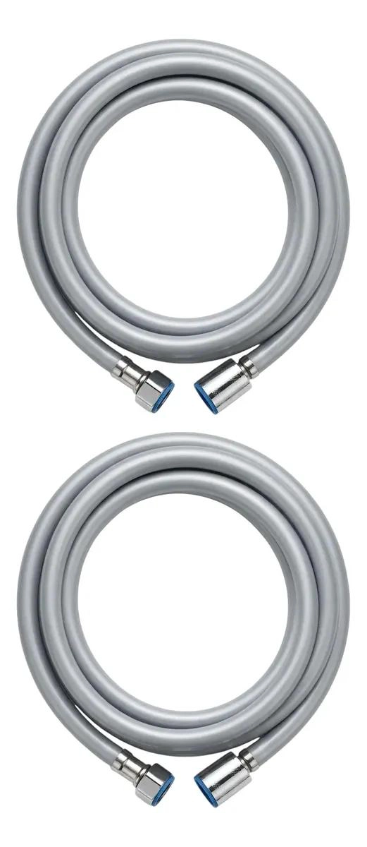 PACK 2 MANGUERAS FLEXIBLES DE GOMA PARA DUCHA 1.75 M GRIS - 1