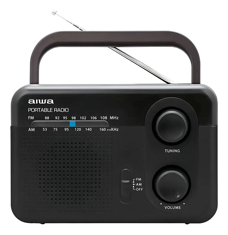 RADIO FM PORTATIL ANALOGICO 220V COLOR NEGRO - 1