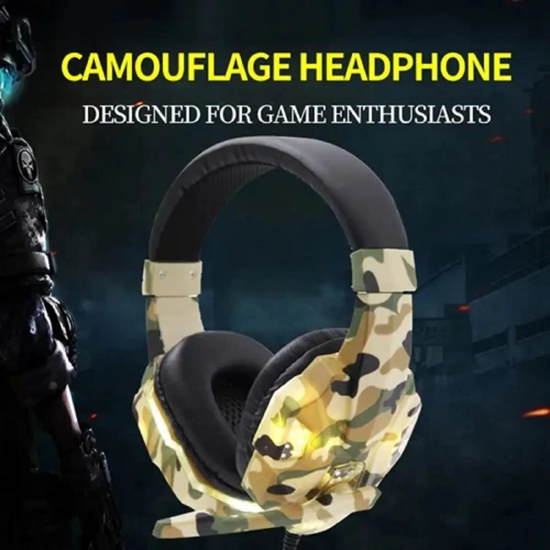 AURICULARES GAMER CON MICROFONO Y LUCES LED PARA PC - 4