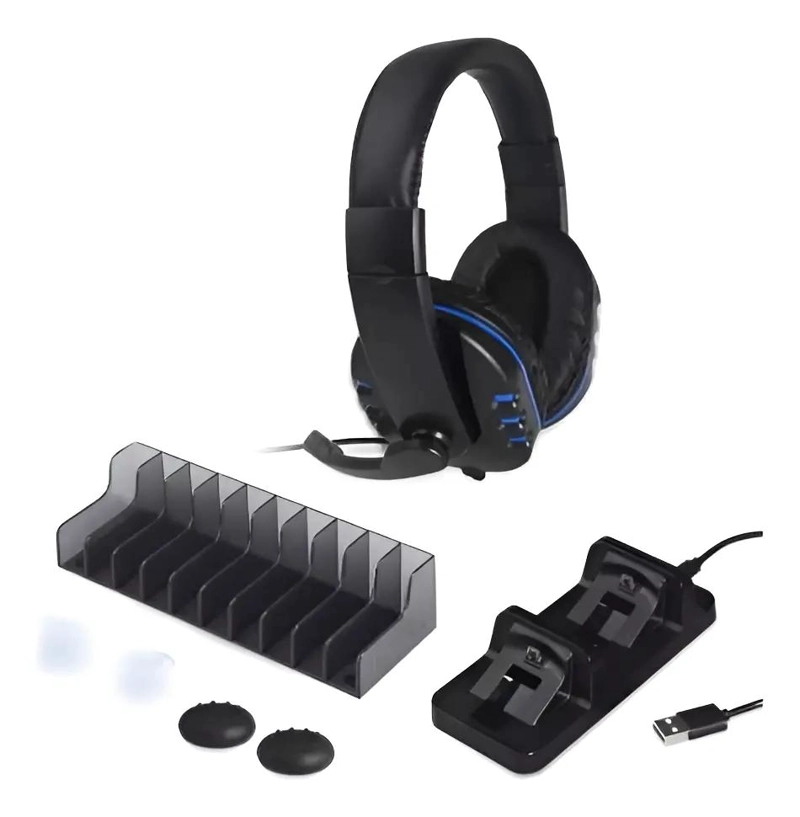 PACK GAMER 5 ACCESORIOS CON AUDIFONOS Y MICROFONO - 1
