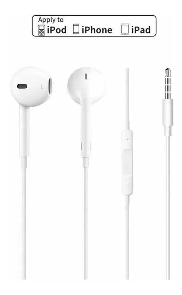 AUDIFONOS CON CABLE JACK 3.5MM PARA IPHONE - 4