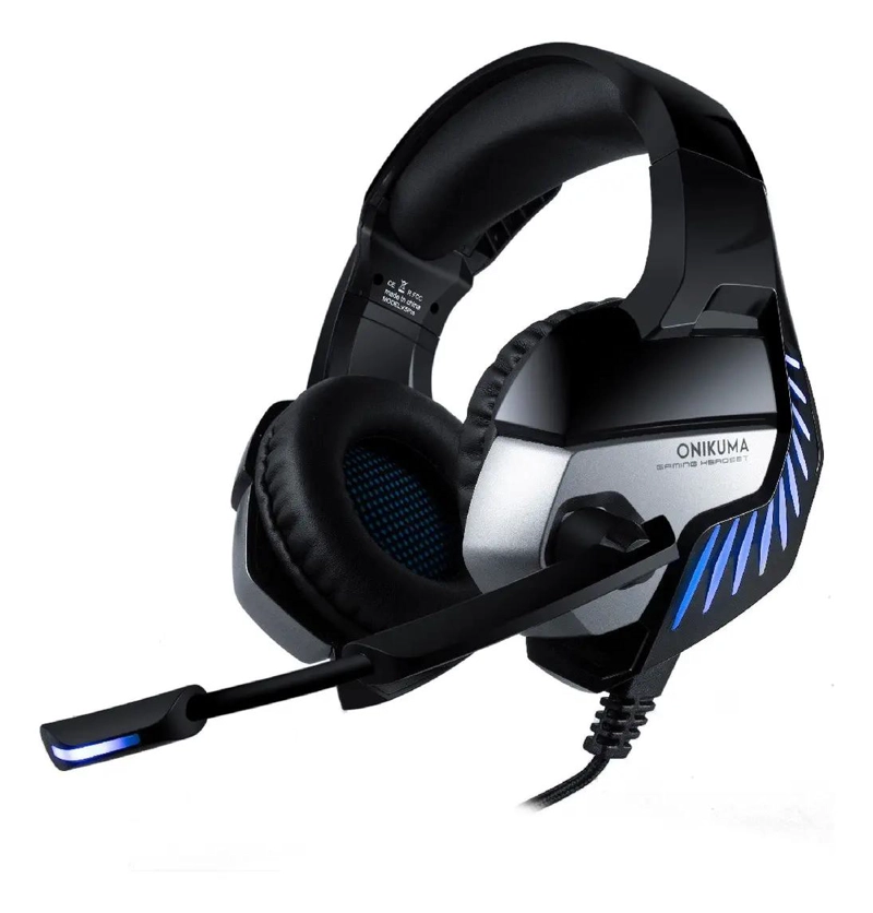 AUDIFONOS GAMER K5 PRO NEGRO Y AZUL - 1