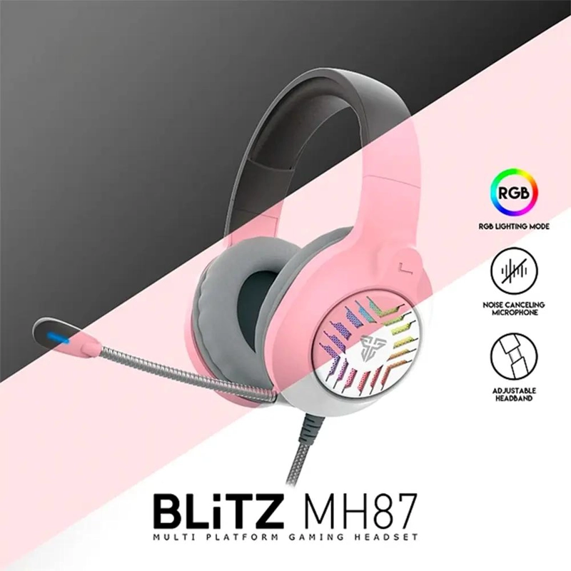 AUDIFONOS GAMER BLITZ MH87 RGB SAKURA PC CONSOLAS - 4