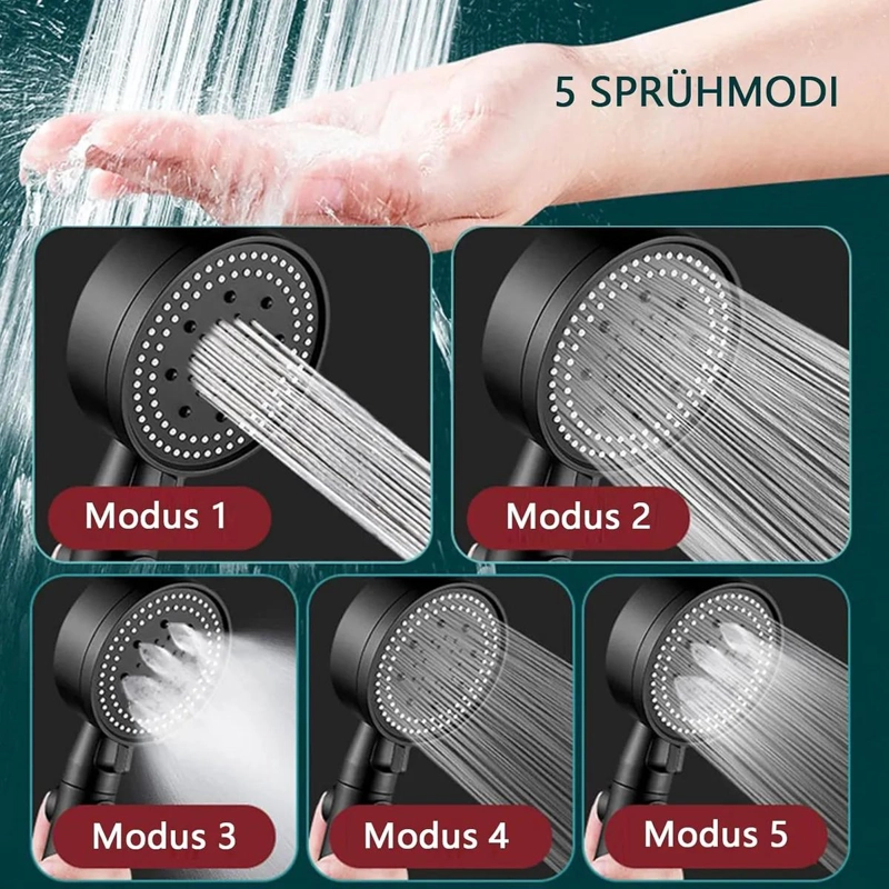 DUCHA DE MANO CON CABEZAL 5 MODOS ALTA PRESION - 2