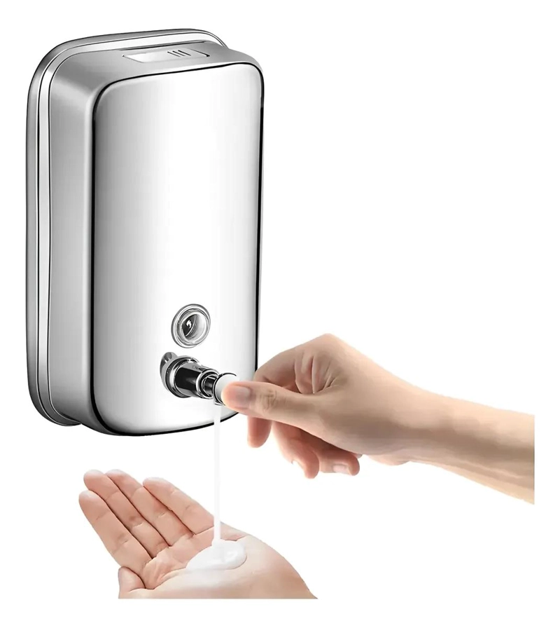 DISPENSADOR DE JABON ACERO INOXIDABLE 800 ML BAÑO - 1
