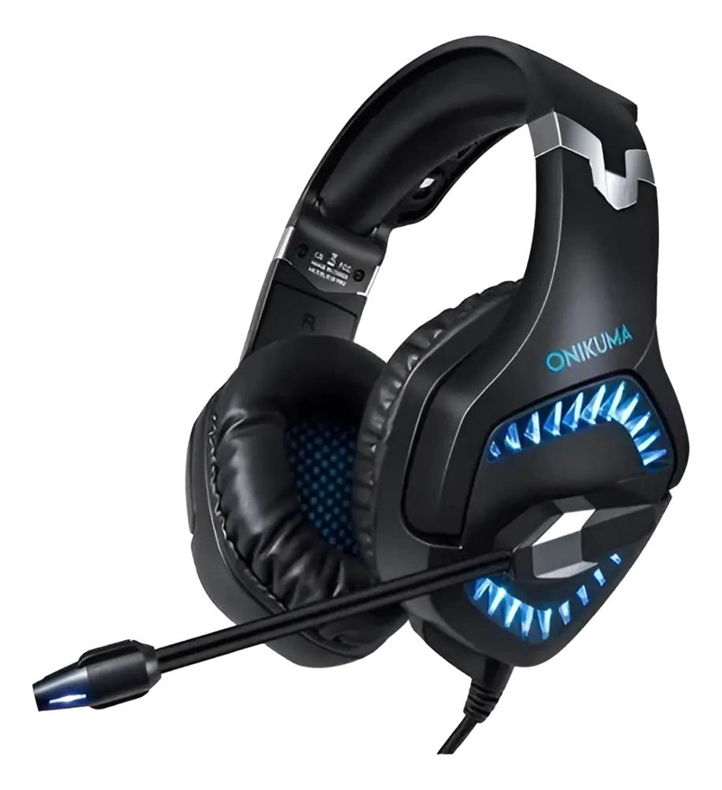 AUDIFONOS GAMER K1B PRO NEGRO AZUL PARA PC Y CONSOLAS - 1