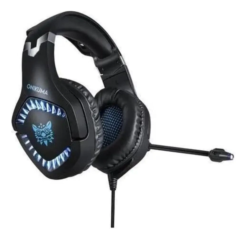 AUDIFONOS GAMER K1B PRO NEGRO AZUL PARA PC Y CONSOLAS - 2