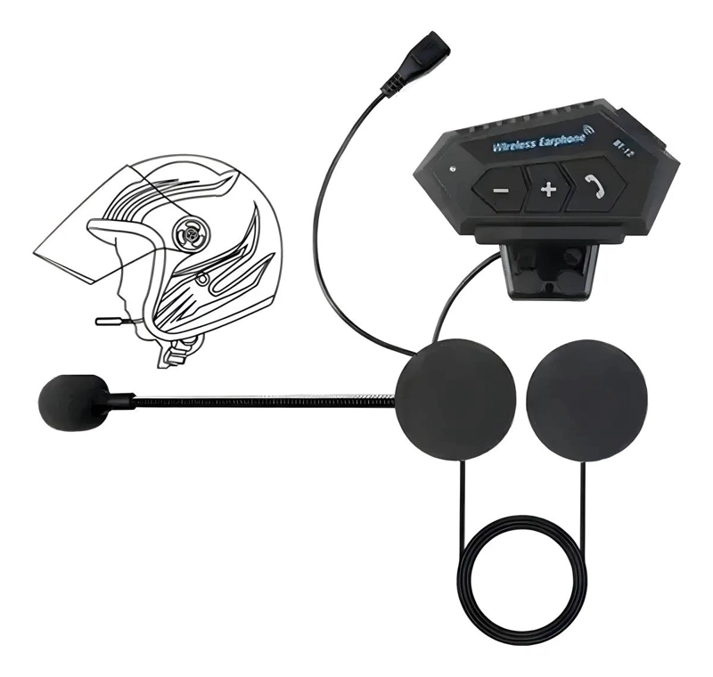 AURICULARES BLUETOOTH MANOS LIBRES PARA CASCO DE MOTO - 1