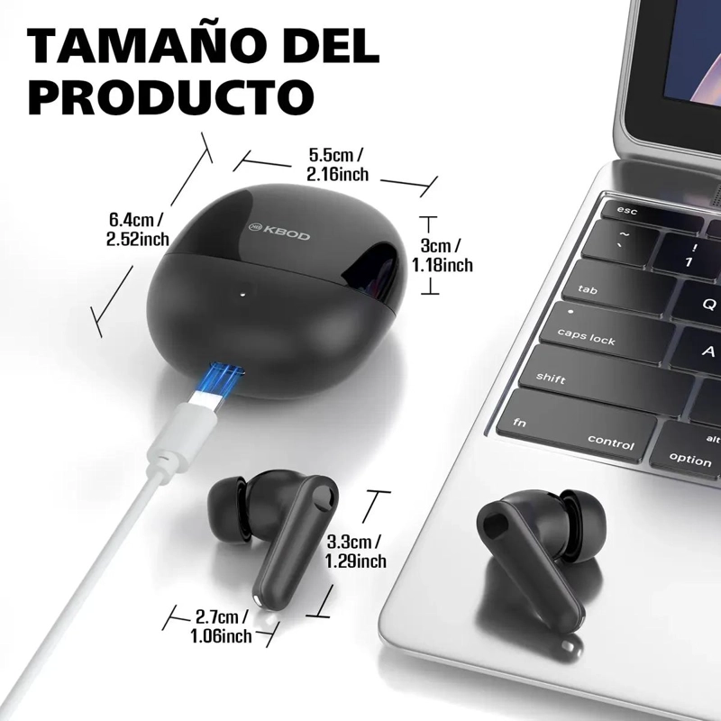 AUDIFONOS INALAMBRICOS BLUETOOTH IN EAR CON ESTUCHE DE CARGA - 5