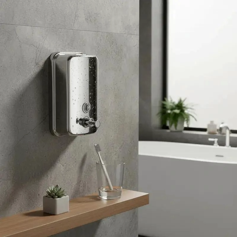 DISPENSADOR DE JABON ACERO INOXIDABLE 500 ML - 1