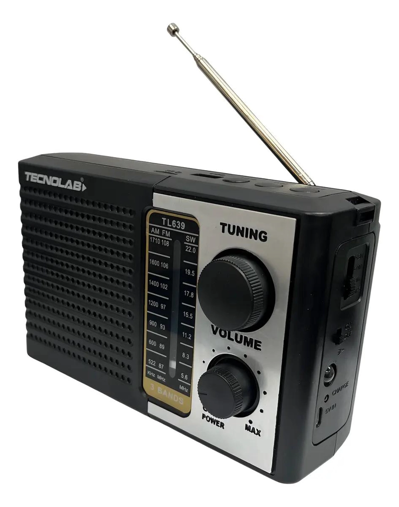 RADIO PORTATIL AM/FM/SW 5W CON LINTERNA RECARGABLE - 4