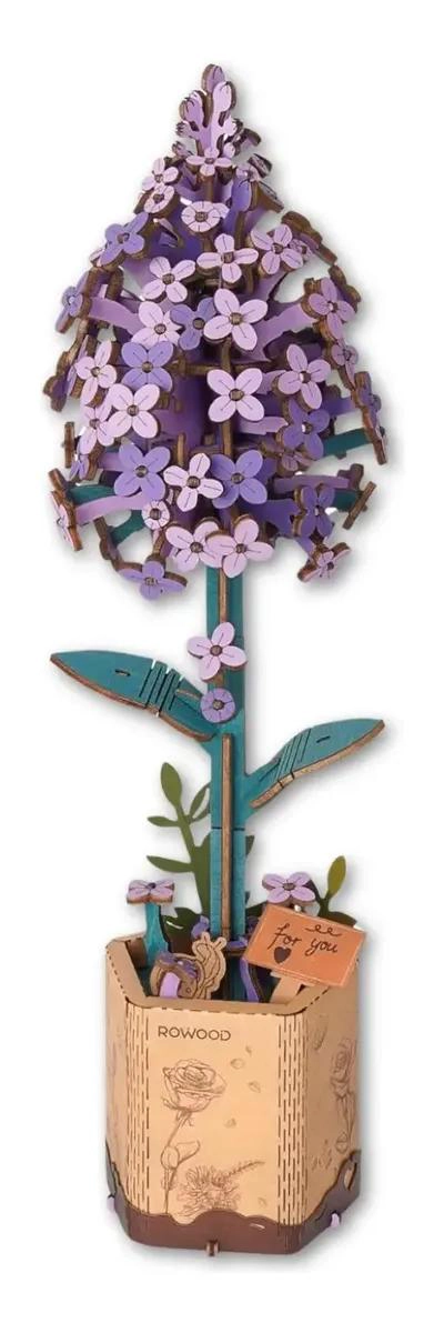 MINIATURA ARMABLE DE MADERA FLOR LILAC - 1