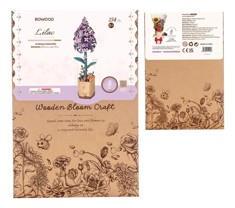 MINIATURA ARMABLE DE MADERA FLOR LILAC - 3