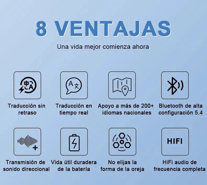 AURICULARES TRADUCTOR PORTATIL CON VOZ EN 138 IDIOMAS - 3
