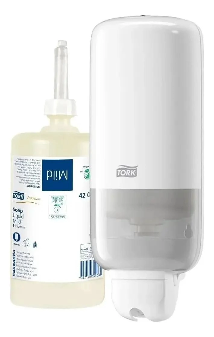 DISPENSADOR DE JABON LIQUIDO BLANCO TORK ELEVATION - 1