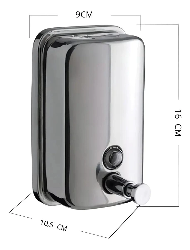 DISPENSADOR DE JABON ACERO INOXIDABLE 500 ML COLOR PLATA - 2