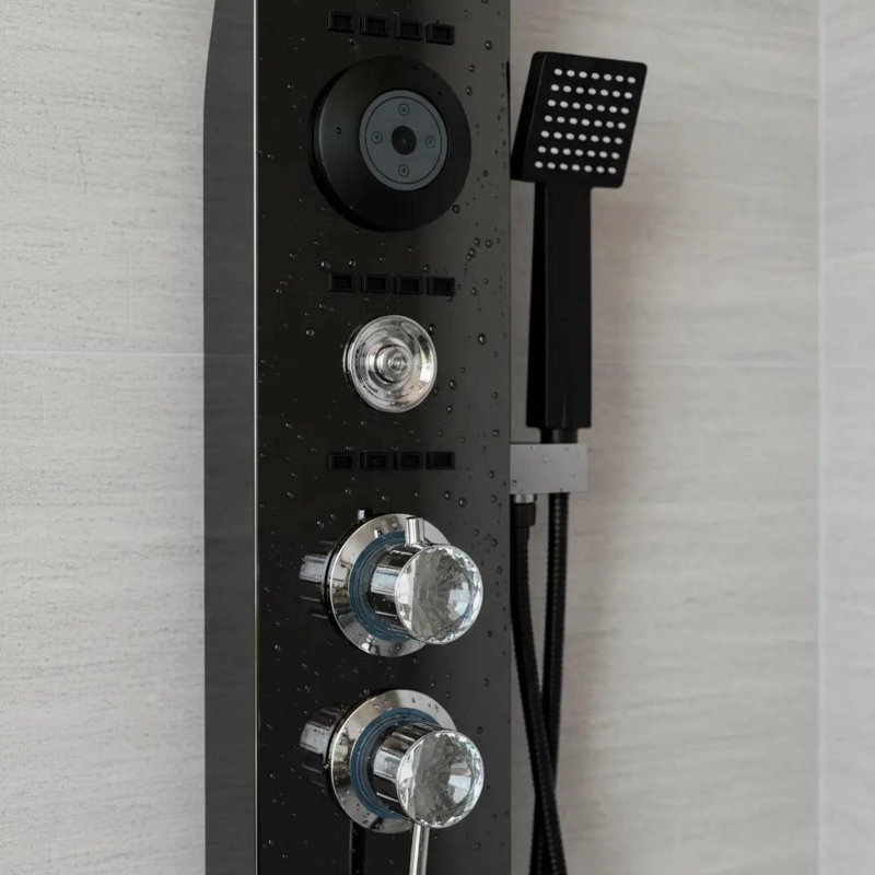 COLUMNA DE DUCHA NEGRA CON HIDROMASAJE Y BLUETOOTH - 5